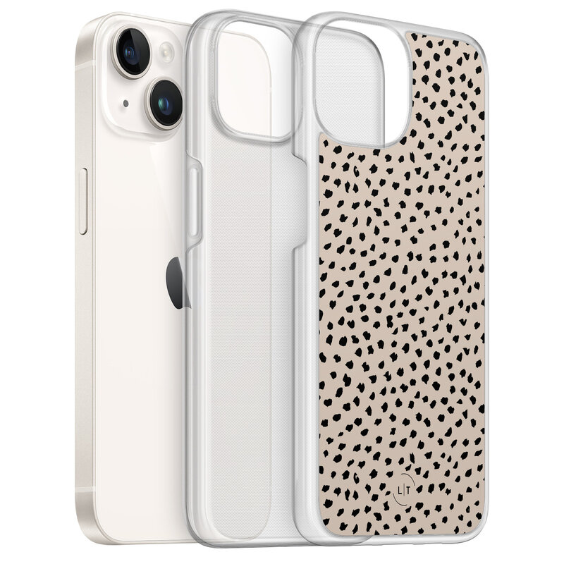 Leuke Telefoonhoesjes iPhone 14 hybride hoesje - Almond dots