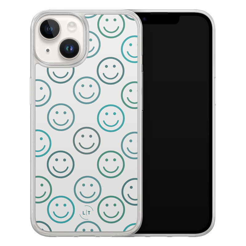 Leuke Telefoonhoesjes iPhone 14 hybride hoesje - Happy smileys