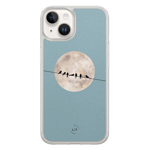 Leuke Telefoonhoesjes iPhone 14 hybride hoesje - Moon birds