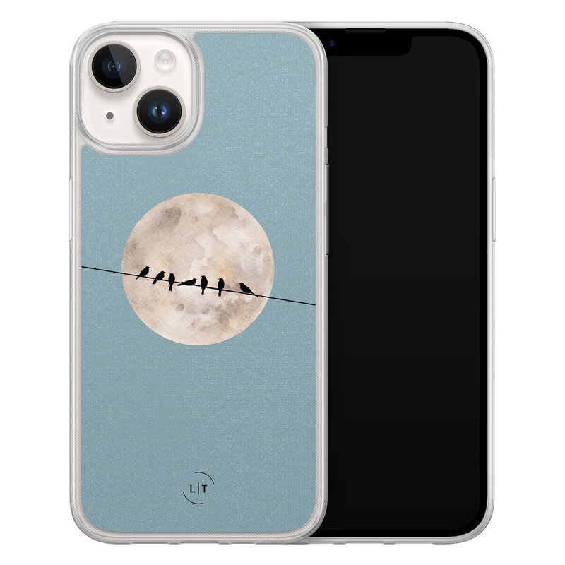 Leuke Telefoonhoesjes iPhone 14 hybride hoesje - Moon birds