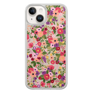 Leuke Telefoonhoesjes iPhone 14 hybride hoesje - Floral garden