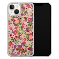 Leuke Telefoonhoesjes iPhone 14 hybride hoesje - Floral garden