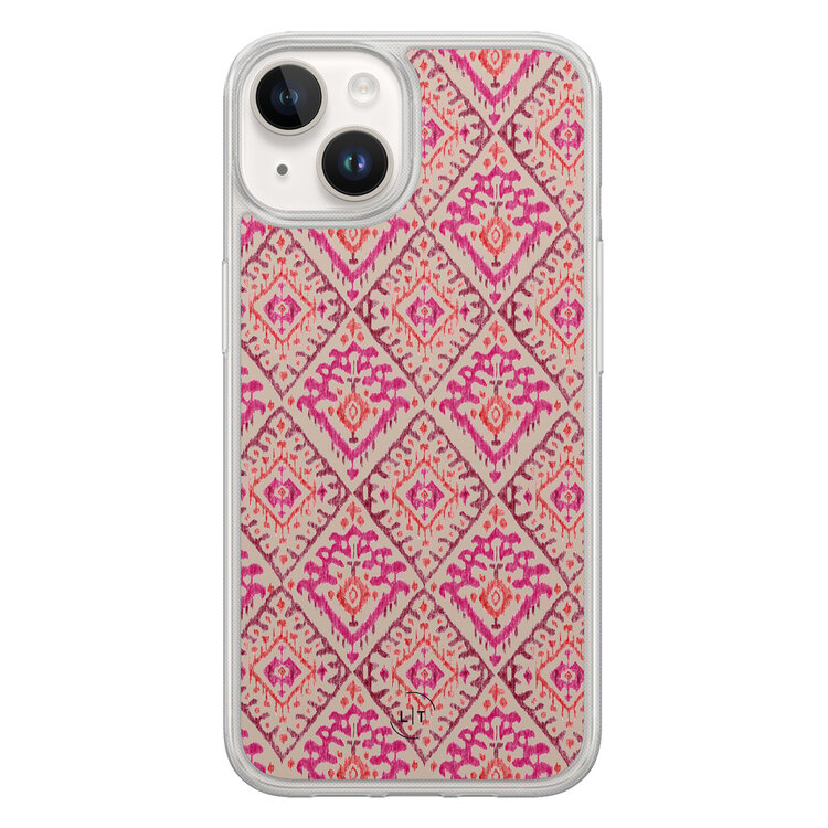 Leuke Telefoonhoesjes iPhone 14 hybride hoesje - Ibiza art deco