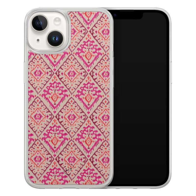 Leuke Telefoonhoesjes iPhone 14 hybride hoesje - Ibiza art deco