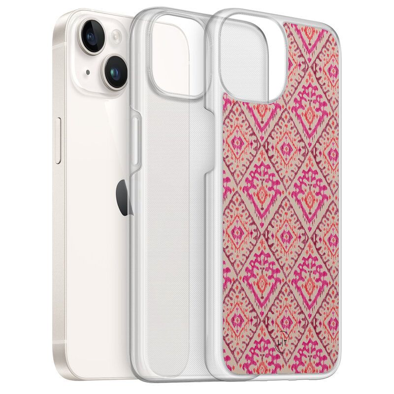Leuke Telefoonhoesjes iPhone 14 hybride hoesje - Ibiza art deco