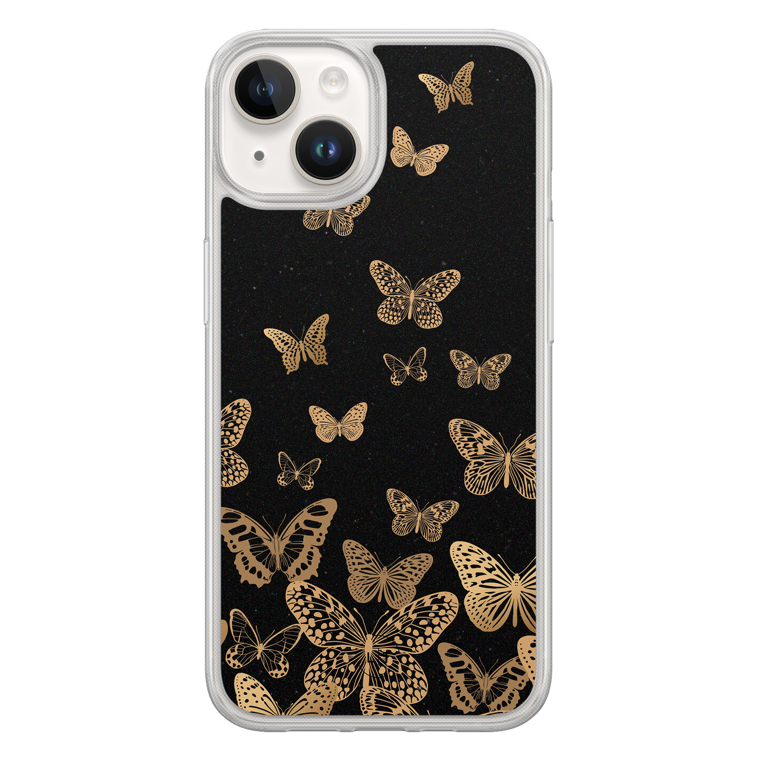 Leuke Telefoonhoesjes iPhone 14 hybride hoesje - Vlinders