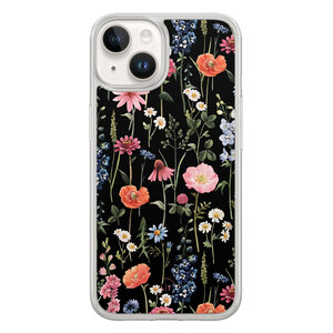Leuke Telefoonhoesjes iPhone 14 hybride hoesje - Dark flowers