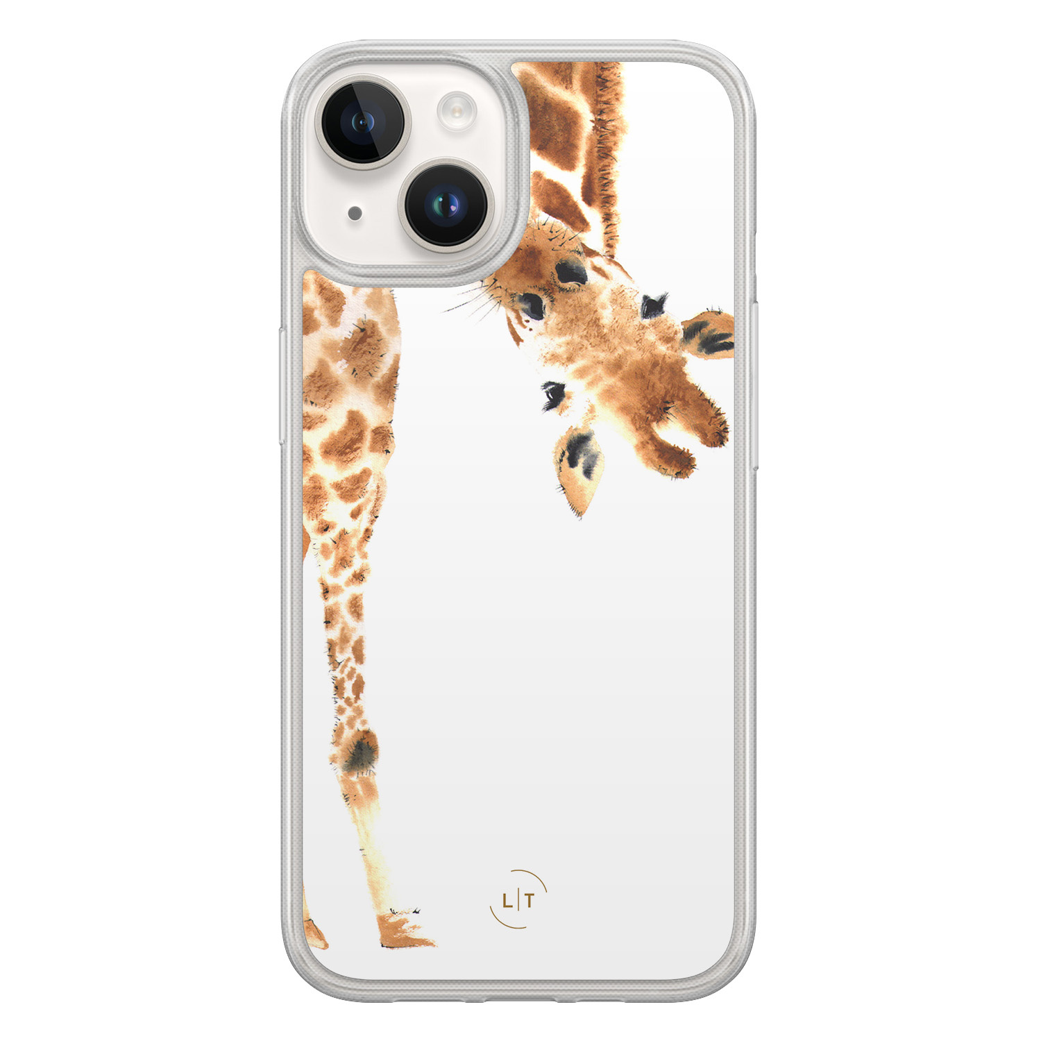 Leuke Telefoonhoesjes iPhone 14 hybride hoesje - Giraffe