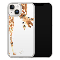 Leuke Telefoonhoesjes iPhone 14 hybride hoesje - Giraffe