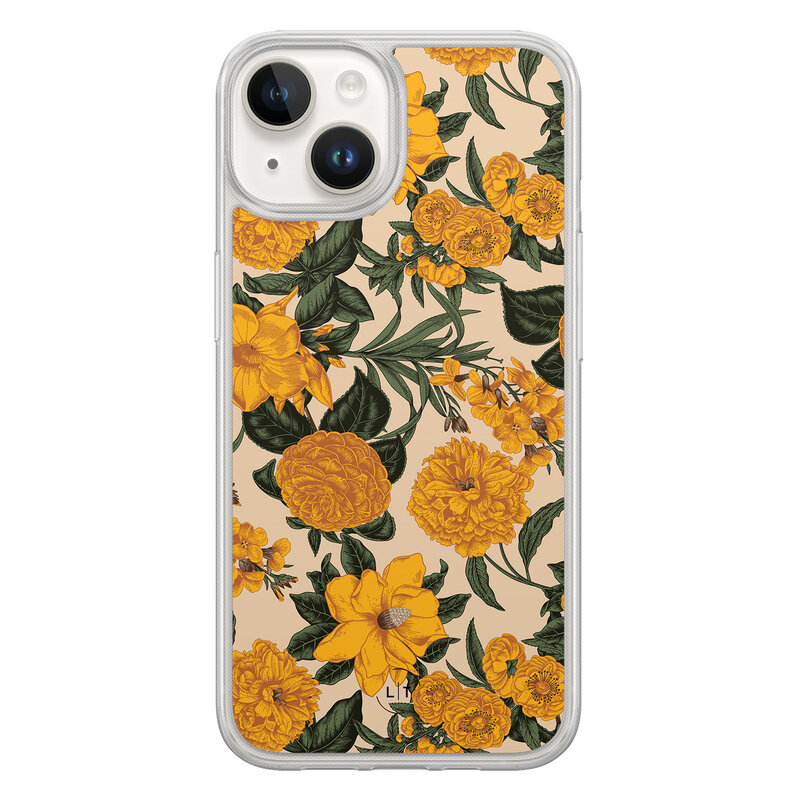 Leuke Telefoonhoesjes iPhone 14 hybride hoesje - Retro flowers