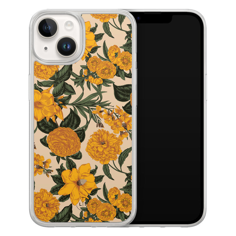 Leuke Telefoonhoesjes iPhone 14 hybride hoesje - Retro flowers