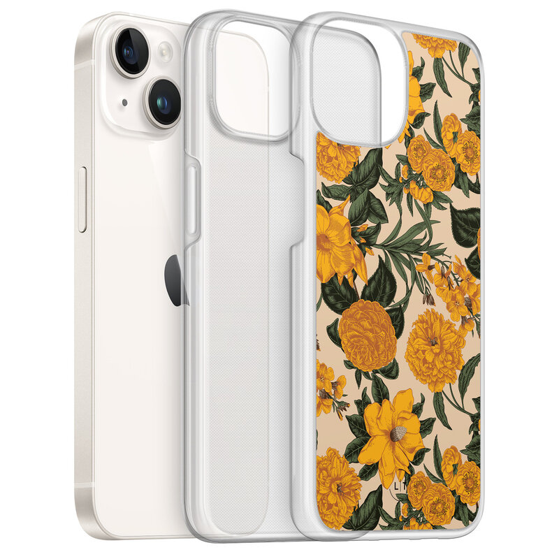Leuke Telefoonhoesjes iPhone 14 hybride hoesje - Retro flowers