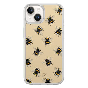 Leuke Telefoonhoesjes iPhone 14 hybride hoesje - Bee happy