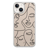 Leuke Telefoonhoesjes iPhone 14 hybride hoesje - Abstract faces