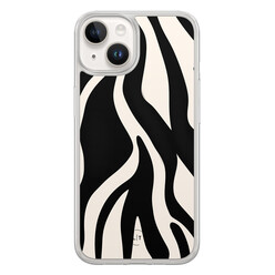 Leuke Telefoonhoesjes iPhone 14 hybride hoesje - Zebra