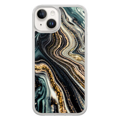 Leuke Telefoonhoesjes iPhone 14 hybride hoesje - Marmer swirl