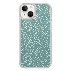 Leuke Telefoonhoesjes iPhone 14 hybride hoesje - Blue dots