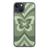Leuke Telefoonhoesjes iPhone 13 hybride hoesje - Retro vlinder groen