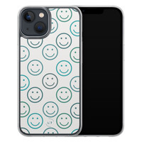 Leuke Telefoonhoesjes iPhone 13 hybride hoesje - Happy smileys
