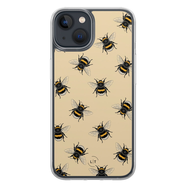 Leuke Telefoonhoesjes iPhone 13 hybride hoesje - Bee happy