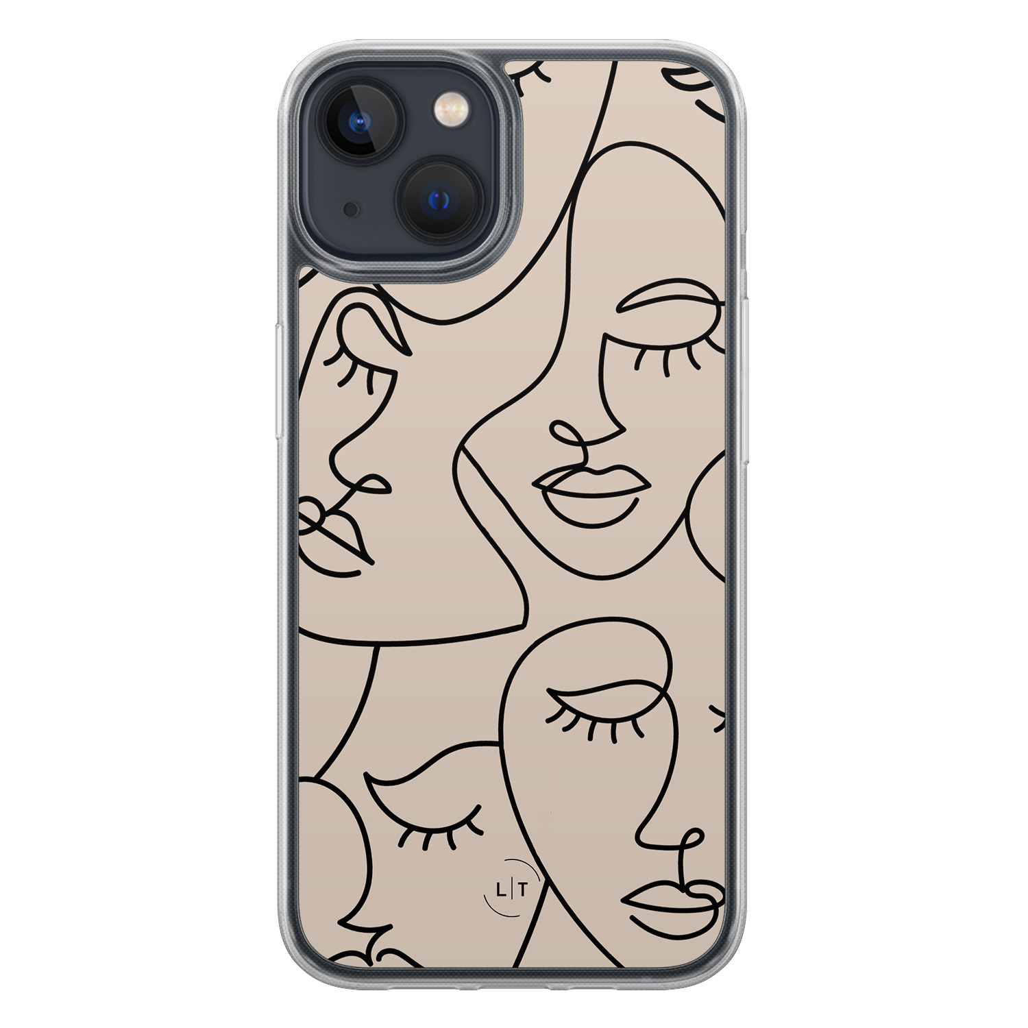 Leuke Telefoonhoesjes iPhone 13 hybride hoesje - Abstract faces