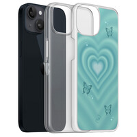 Leuke Telefoonhoesjes iPhone 13 hybride hoesje - Retro hart vlinder