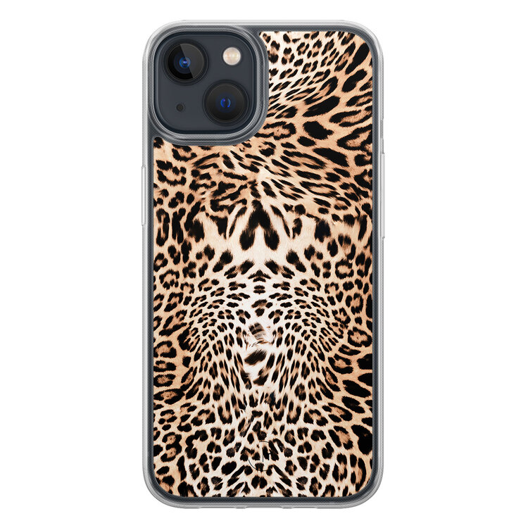 Leuke Telefoonhoesjes iPhone 13 hybride hoesje - Luipaardprint