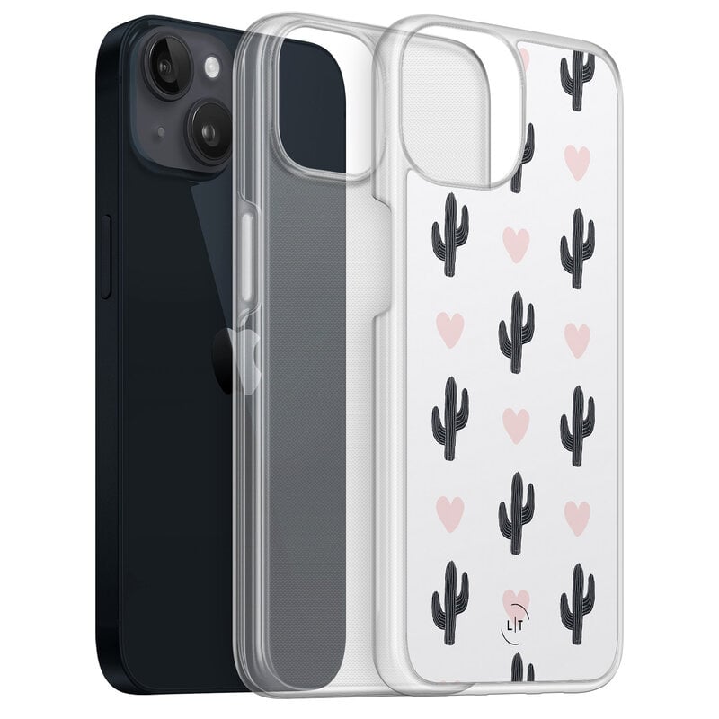 Leuke Telefoonhoesjes iPhone 13 hybride hoesje - Cactus love