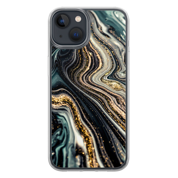 Leuke Telefoonhoesjes iPhone 13 hybride hoesje - Marmer swirl