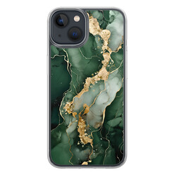 Leuke Telefoonhoesjes iPhone 13 hybride hoesje - Marmer groen goud
