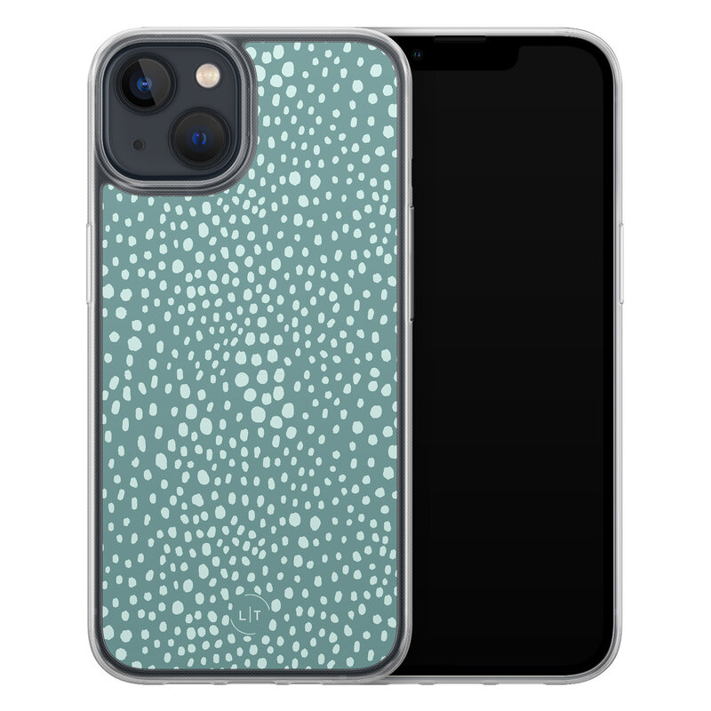 Leuke Telefoonhoesjes iPhone 13 hybride hoesje - Blue dots
