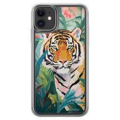 Leuke Telefoonhoesjes iPhone 11 hybride hoesje - Tijger in de jungle