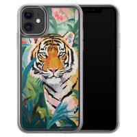 Leuke Telefoonhoesjes iPhone 11 hybride hoesje - Tijger in de jungle