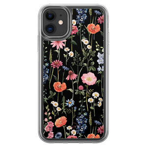 Leuke Telefoonhoesjes iPhone 11 hybride hoesje - Dark flowers