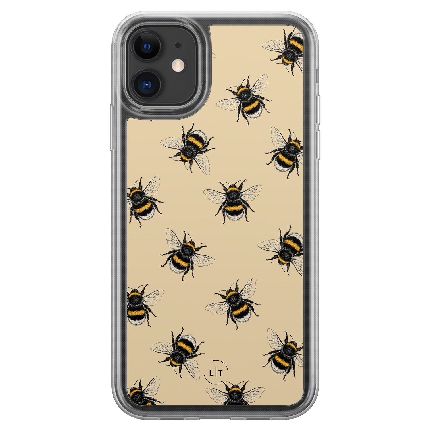 Leuke Telefoonhoesjes iPhone 11 hybride hoesje - Bee happy