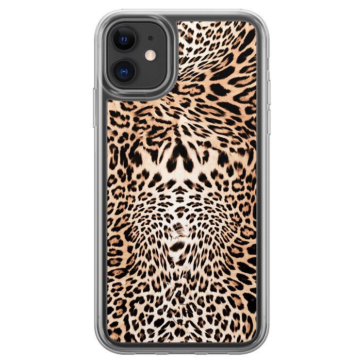 Leuke Telefoonhoesjes iPhone 11 hybride hoesje - Luipaardprint