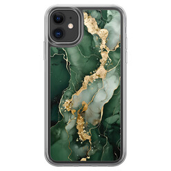 Leuke Telefoonhoesjes iPhone 11 hybride hoesje - Marmer groen goud