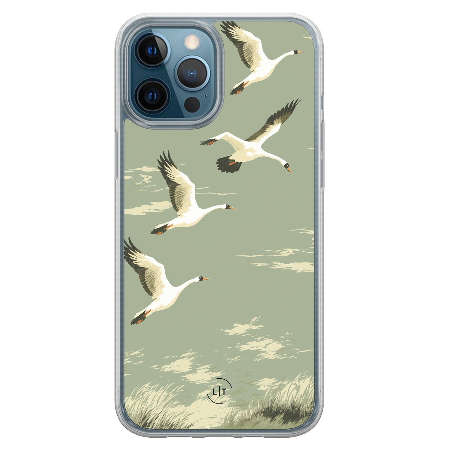 Leuke Telefoonhoesjes iPhone 12 (Pro) hybride hoesje - Vogels