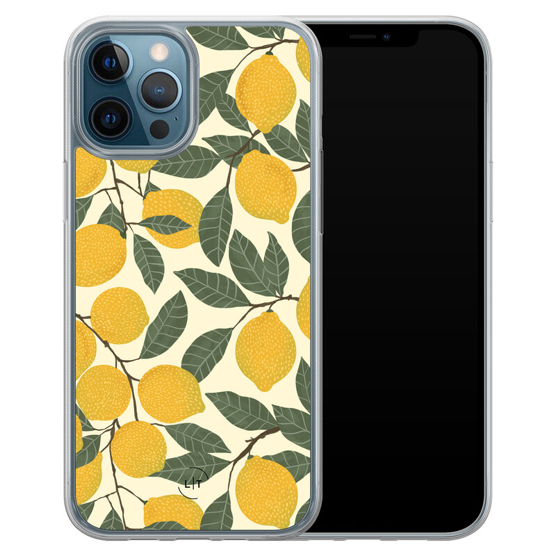 Leuke Telefoonhoesjes iPhone 12 (Pro) hybride hoesje - Citroenen