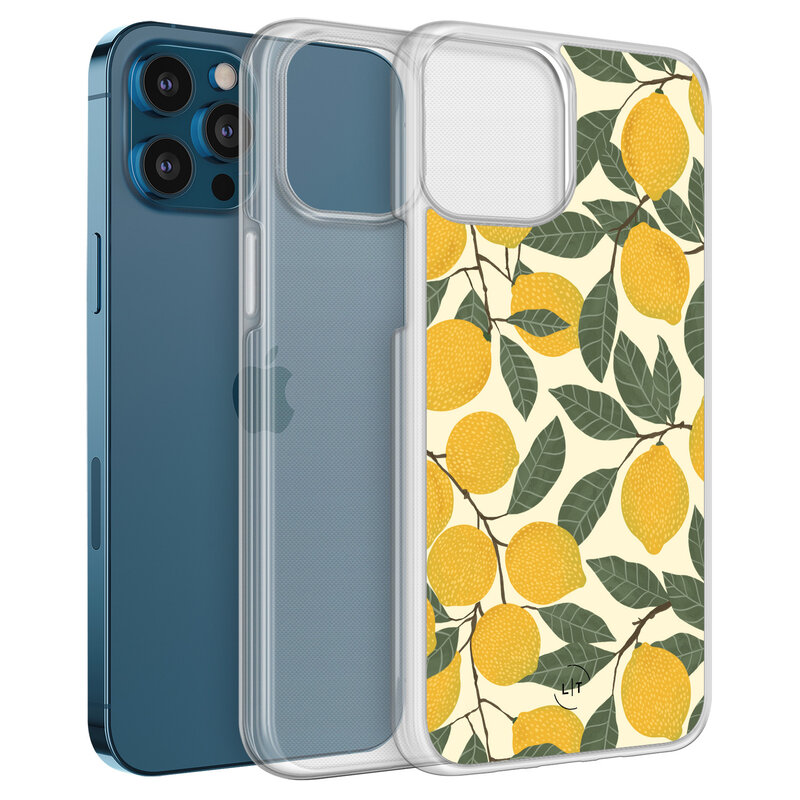 Leuke Telefoonhoesjes iPhone 12 (Pro) hybride hoesje - Citroenen
