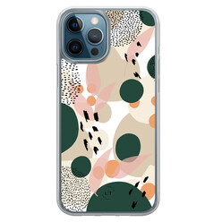 Leuke Telefoonhoesjes iPhone 12 (Pro) hybride hoesje - Abstract print