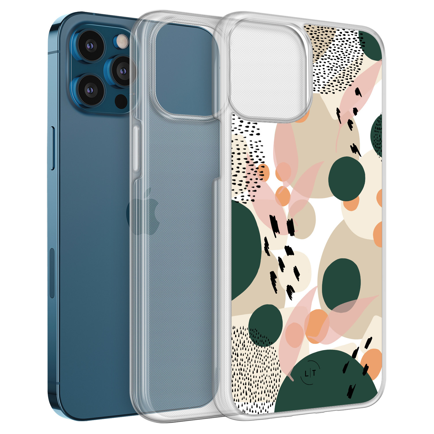 Leuke Telefoonhoesjes iPhone 12 (Pro) hybride hoesje - Abstract print