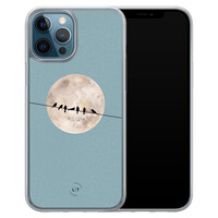 Leuke Telefoonhoesjes iPhone 12 (Pro) hybride hoesje - Moon birds