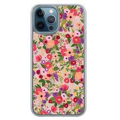 Leuke Telefoonhoesjes iPhone 12 (Pro) hybride hoesje - Floral garden