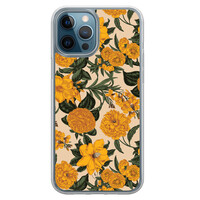 Leuke Telefoonhoesjes iPhone 12 (Pro) hybride hoesje - Retro flowers