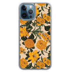 Leuke Telefoonhoesjes iPhone 12 (Pro) hybride hoesje - Retro flowers