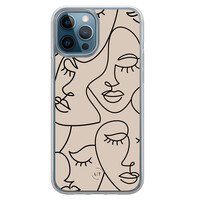 Leuke Telefoonhoesjes iPhone 12 (Pro) hybride hoesje - Abstract faces