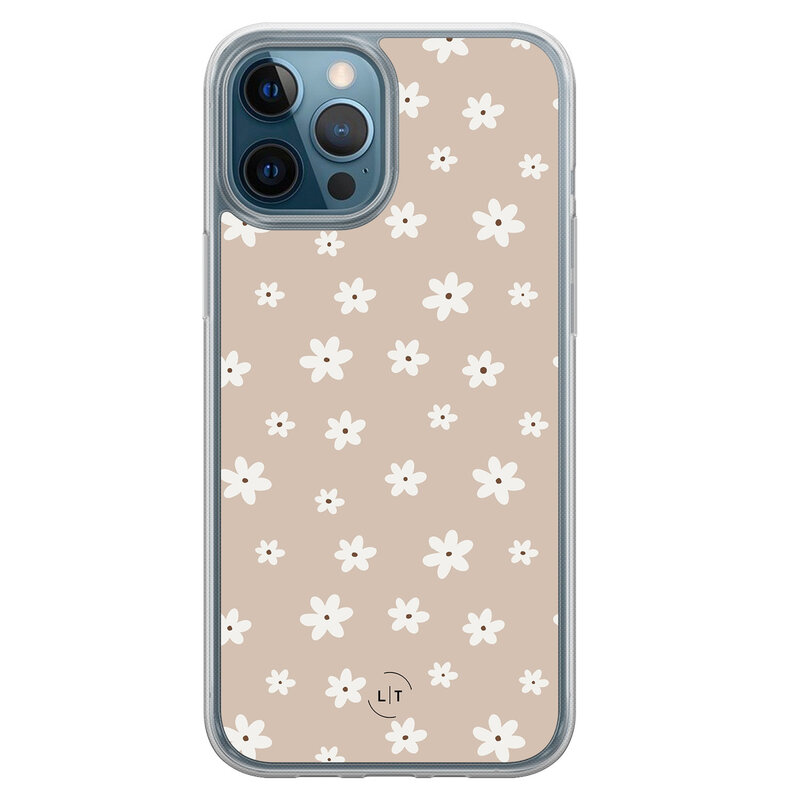 Leuke Telefoonhoesjes iPhone 12 (Pro) hybride hoesje - Cute flowers