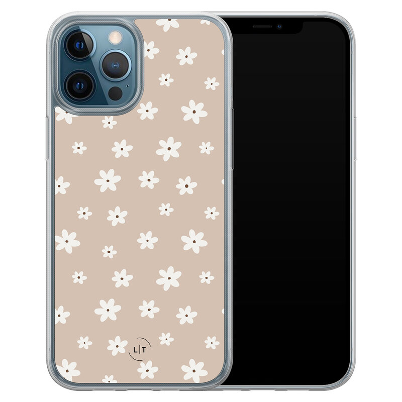 Leuke Telefoonhoesjes iPhone 12 (Pro) hybride hoesje - Cute flowers