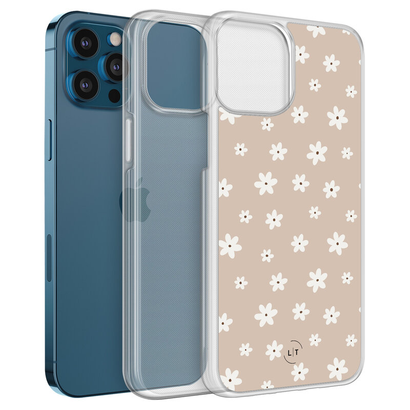 Leuke Telefoonhoesjes iPhone 12 (Pro) hybride hoesje - Cute flowers